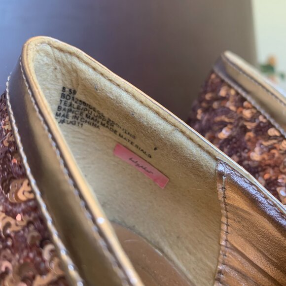 Baby Phat Rose Gold Sequin Round Toe Stiletto Platform Pumps - Picture 8 of 11